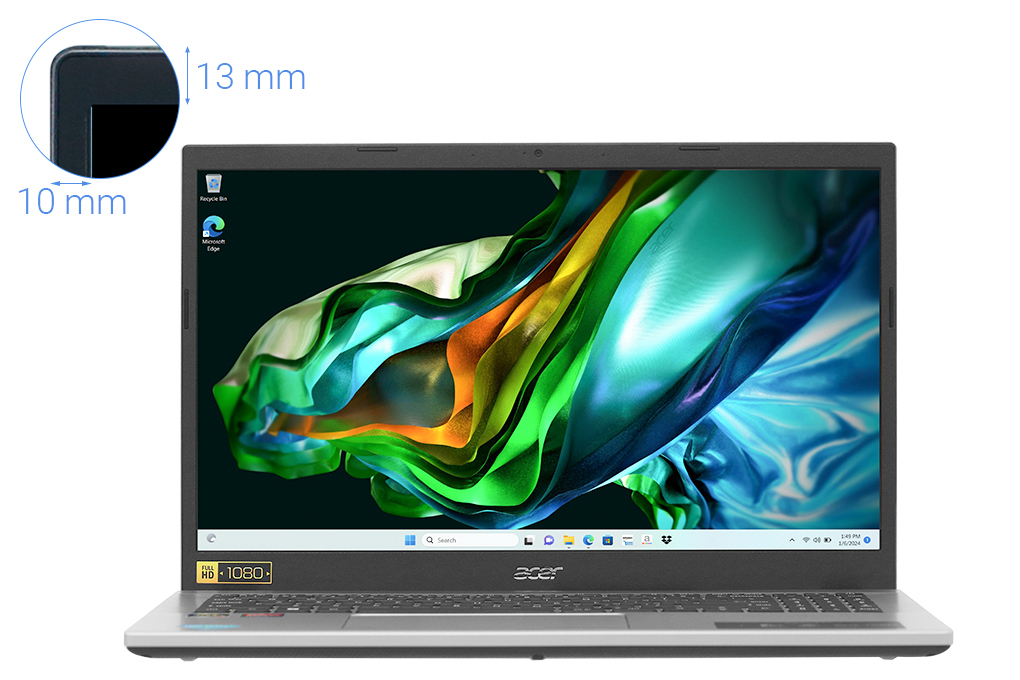 Laptop Acer Aspire A315 44P R9W8 - NX.KSJSV.002 (R7 5700U, 8GB, 512GB, Full HD, Win11) Màu Bạc