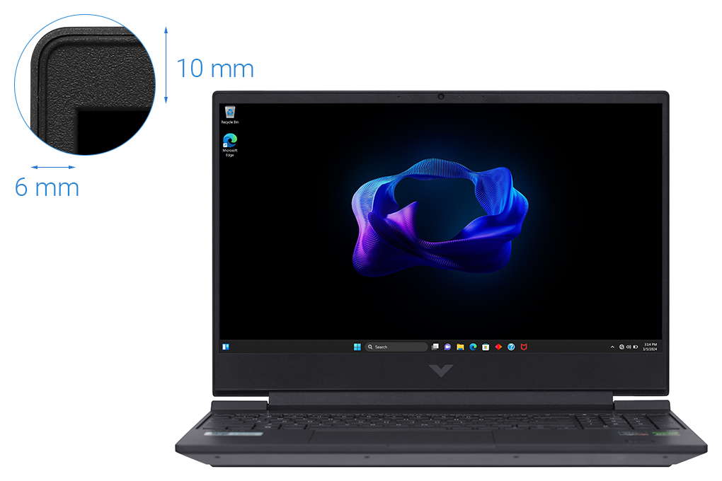 Laptop HP Gaming VICTUS 15 fb1022AX - 94F19PA (R5 7535HS, 16GB, 512GB, RTX 2050 4GB, Full HD 144Hz, Win11) Màu Đen