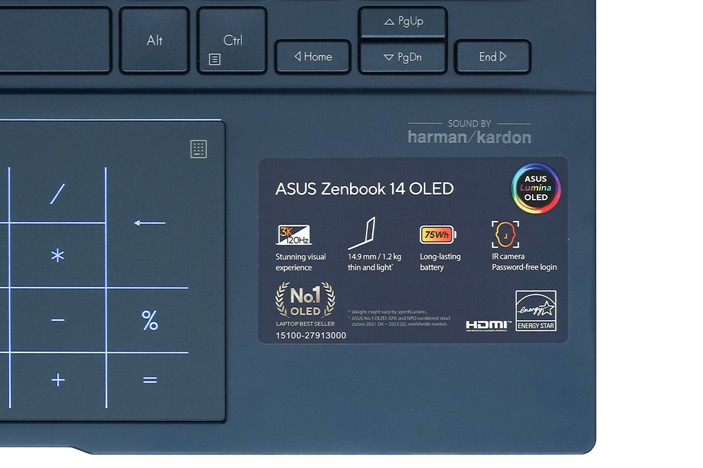Laptop Asus Zenbook 14 OLED UX3405MA - PP152W (Ultra 7 155H, 32GB, 1TB, 2.8K OLED 120Hz, Win11) - 10