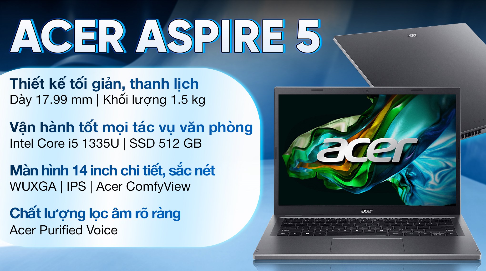 Laptop Acer Aspire 5 A514 56P 54TN i5 1335U/8GB/512GB/Win11 (NX.KHRSV.004)