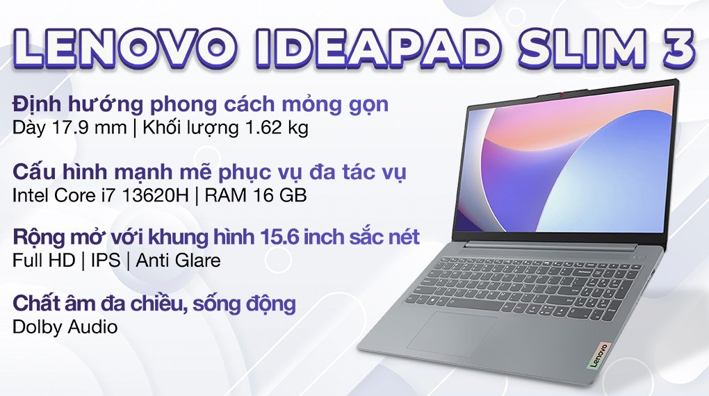 Laptop Lenovo Ideapad Slim 3 15IRH8 i7 13620H/16GB/1TB/Win11 (83EM003FVN)
