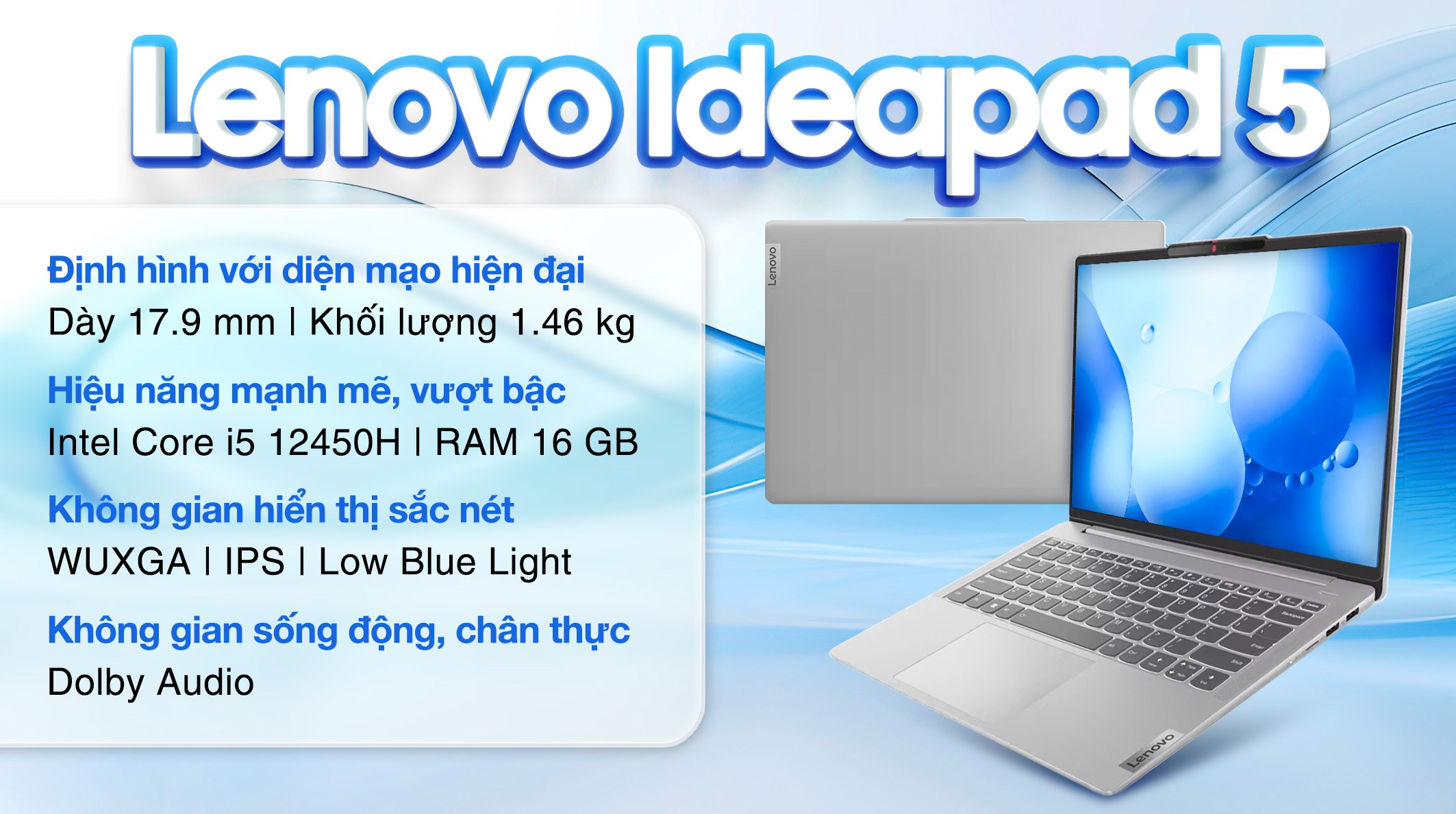 Laptop Lenovo Ideapad Slim 5 14IAH8 i5 12450H/16GB/1TB/Win11 (83BF003WVN)