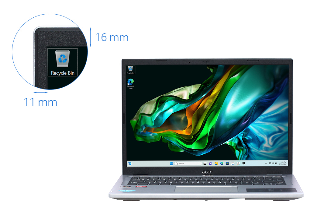 Laptop Acer Aspire 3 A314 42P R3B3 - NX.KSFSV.001 (R7 5700U, 16GB, 512GB, WUXGA, Win11) - 3