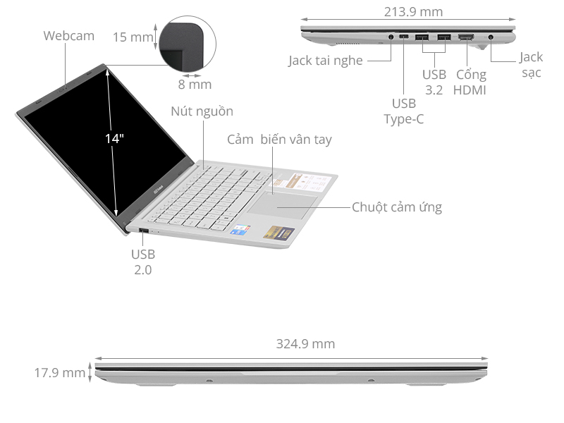 Asus Vivobook X1404ZA i5 1235U/16GB/512GB/Win11 (NK376W)