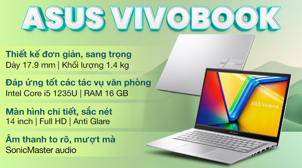 Laptop Asus Vivobook X1404ZA i5 1235U/16GB/512GB/Win11 (NK376W)