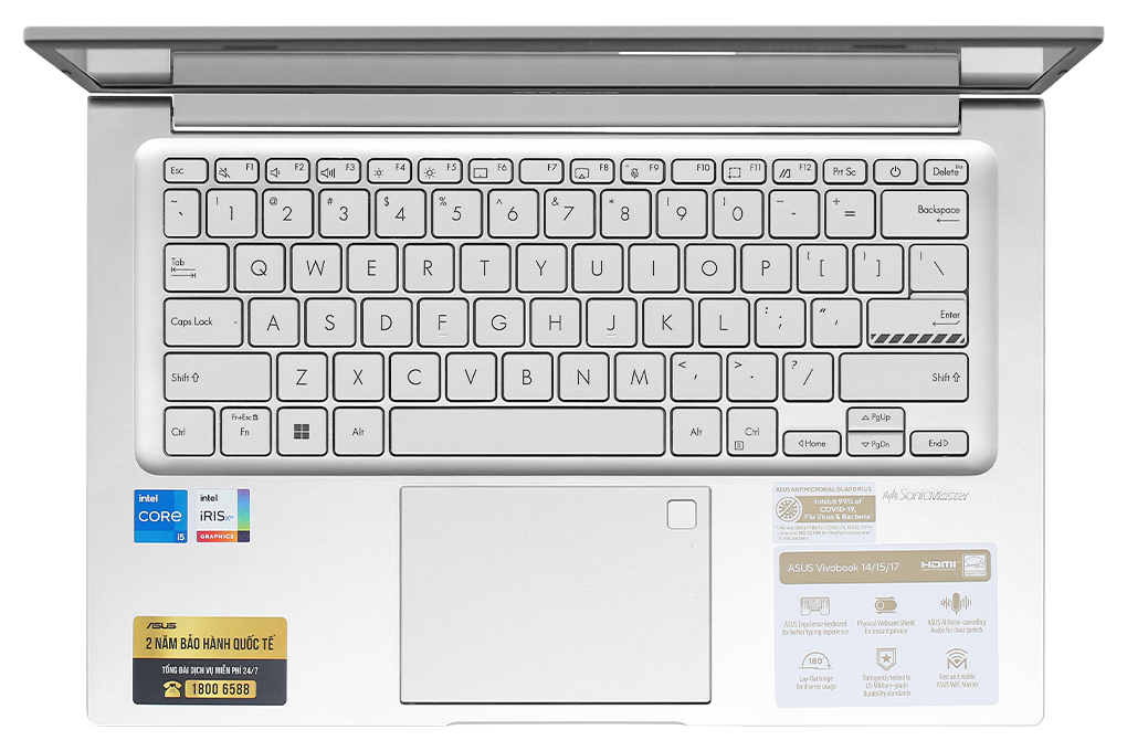 Laptop Asus Vivobook 14 X1404ZA - NK376W (i5 1235U, 16GB, 512GB, Full HD, Win11) Màu Bạc