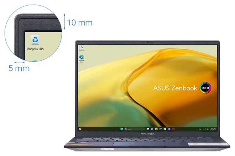 Laptop Asus Zenbook 14 OLED UM3402YA R5 7530U/16GB/512GB/Cáp/Túi/Win11 (KM405W) Màu Đen