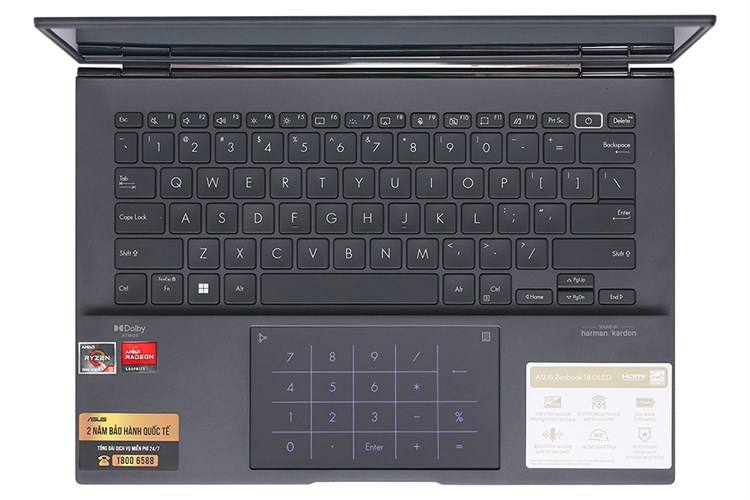 Laptop Asus Zenbook 14 OLED UM3402YA R5 7530U/16GB/512GB/Cáp/Túi/Win11 (KM405W) Màu Đen