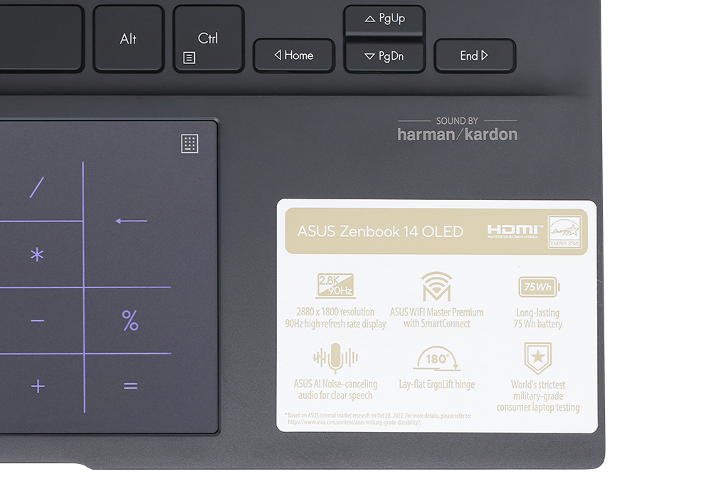 Laptop Asus Zenbook 14 OLED UM3402YA R5 7530U/16GB/512GB/Cáp/Túi/Win11 (KM405W) Màu Đen