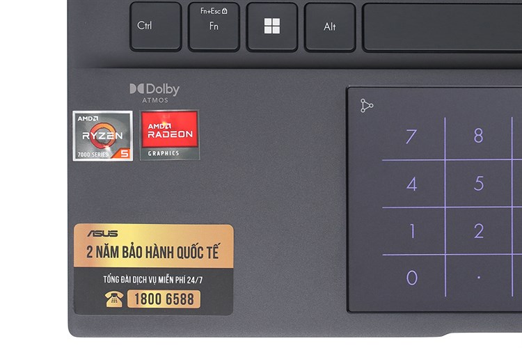 Laptop Asus Zenbook 14 OLED UM3402YA R5 7530U/16GB/512GB/Cáp/Túi/Win11 (KM405W) Màu Đen