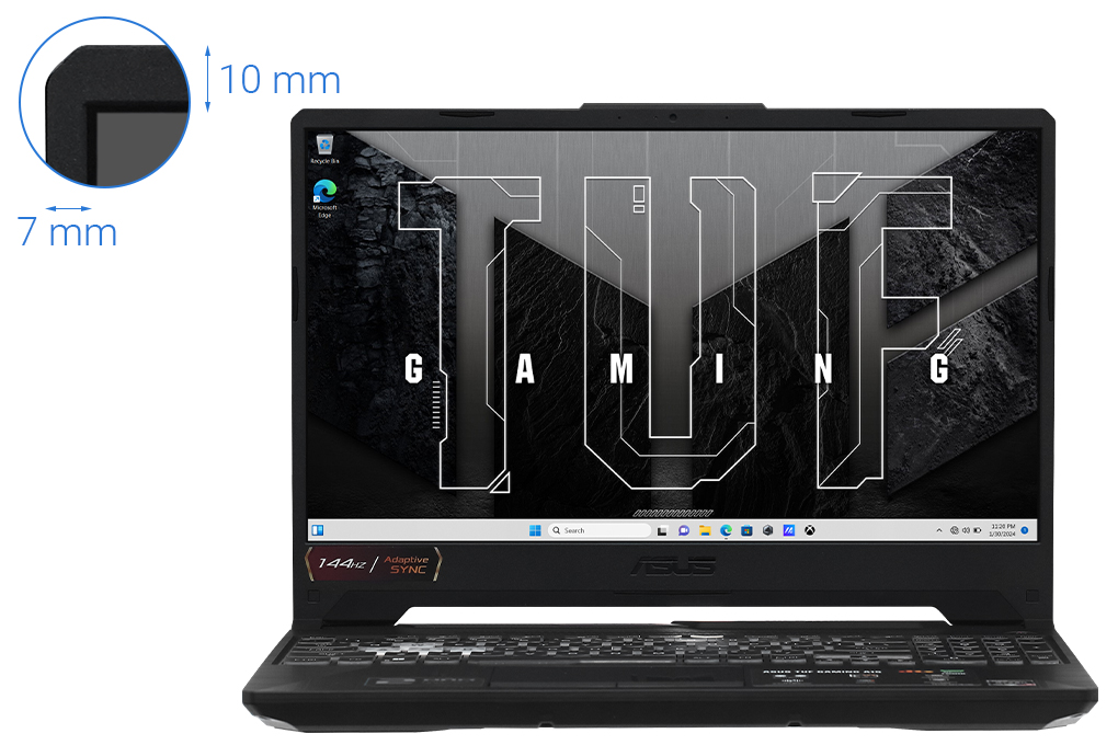 Laptop Asus TUF Gaming A15 FA506NC - HN017W (R5 7535HS, 16GB, 512GB, RTX 3050 4GB, Full HD 144Hz, Win11) Màu Đen