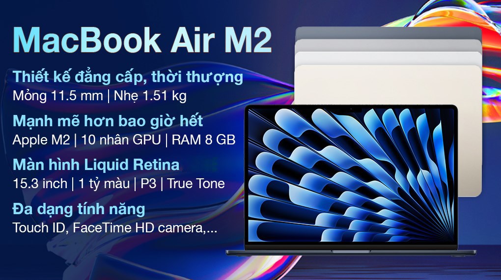 Laptop MacBook Air 15 inch M2 8GB/256GB Sạc 70W (Z18P00045)