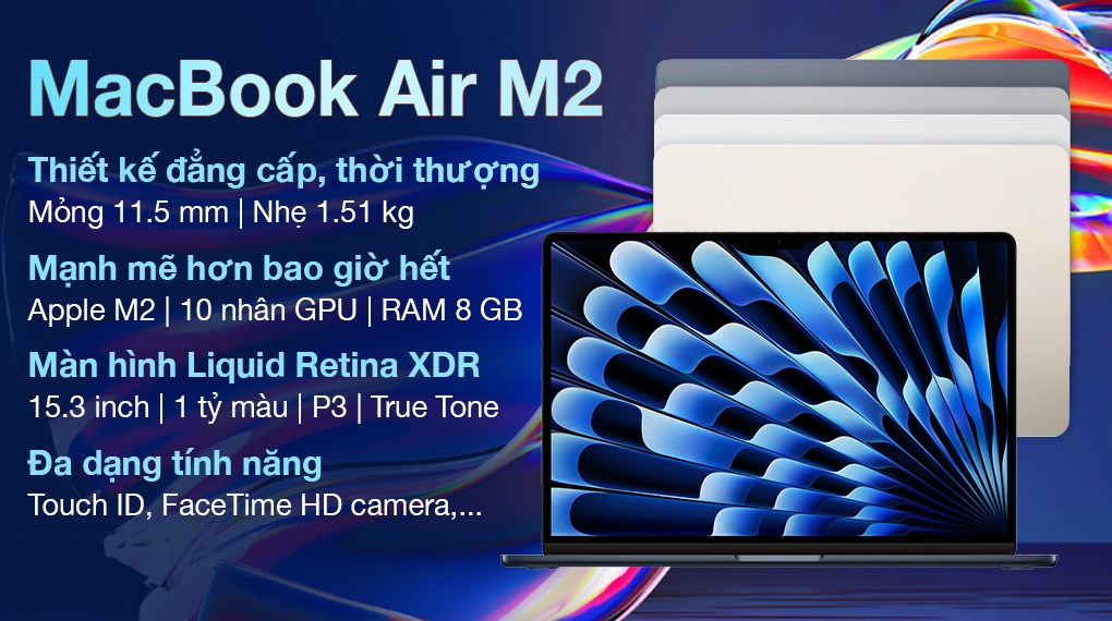 Laptop Apple MacBook Air 15 inch M2 8GB/256GB Sạc 70W (Z18T0003T)
