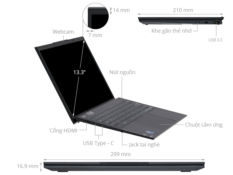 MSI Prestige 13 AI Evo A1MG - 062VN (Ultra 7 155H, 32GB, 1TB, 2.8K OLED, Win11)