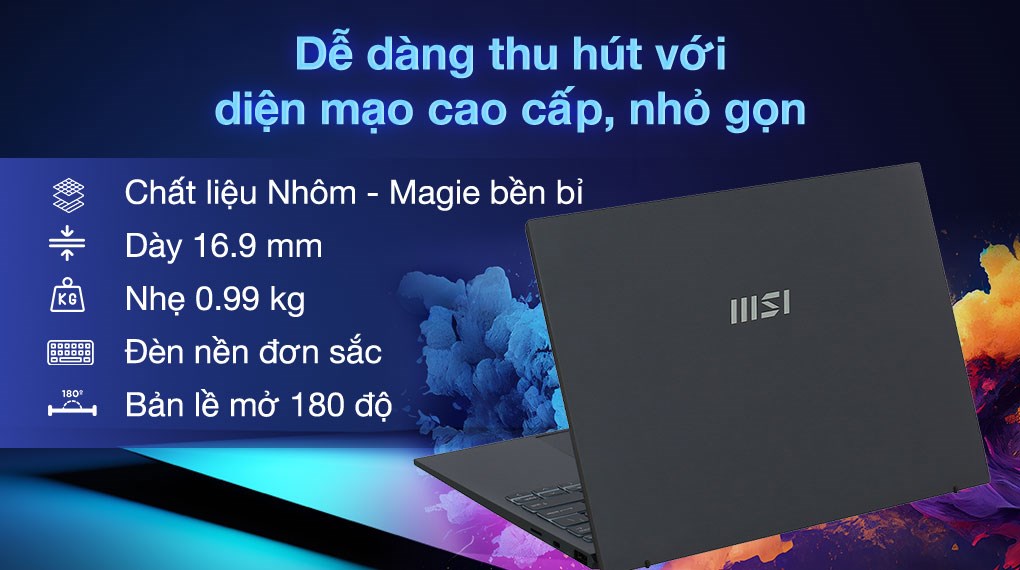 Laptop MSI Prestige 13 AI Evo A1MG - 062VN (Ultra 7 155H, 32GB, 1TB, 2.8K OLED, Win11)