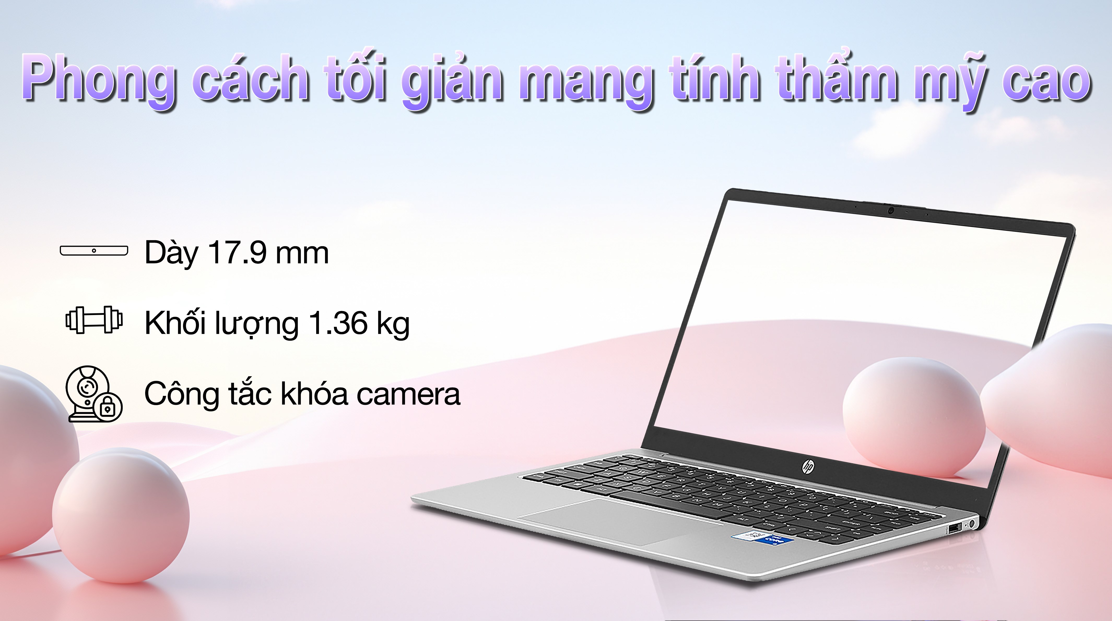 Laptop HP 240 G10 - 9H2E4PT (i5 1335U, 16GB, 512GB, Full HD, Win11)