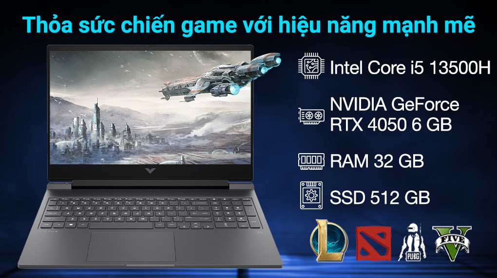 Laptop HP Gaming VICTUS 16 r0228TX i5 13500H/32GB/512GB/6GB RTX4050/144Hz/Win11 (9Q979PA)