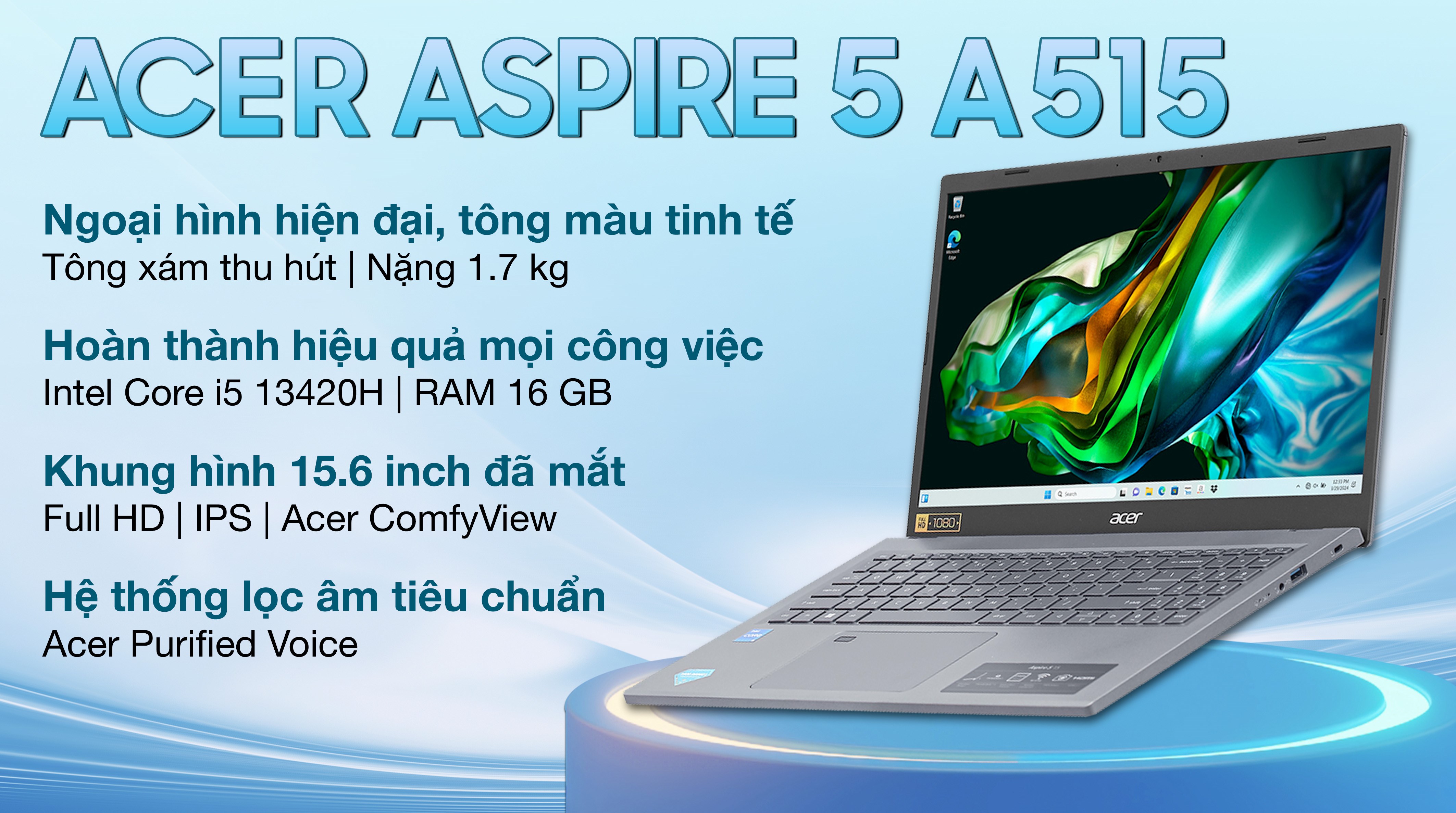 Laptop Acer Aspire 5 A515 58M 56YX i5 13420H/16GB/512GB/Win11 (NX.KQ8SV.005)