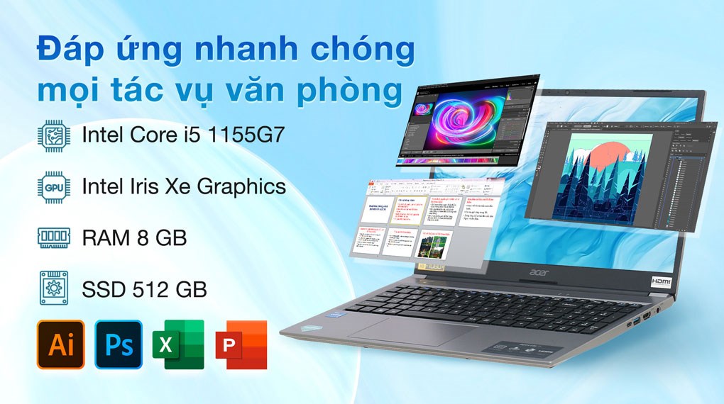 Laptop Acer Aspire Lite 15 51M 55NB i5 1155G7/8GB/512GB/Win11 (NX.KRSSV.001)