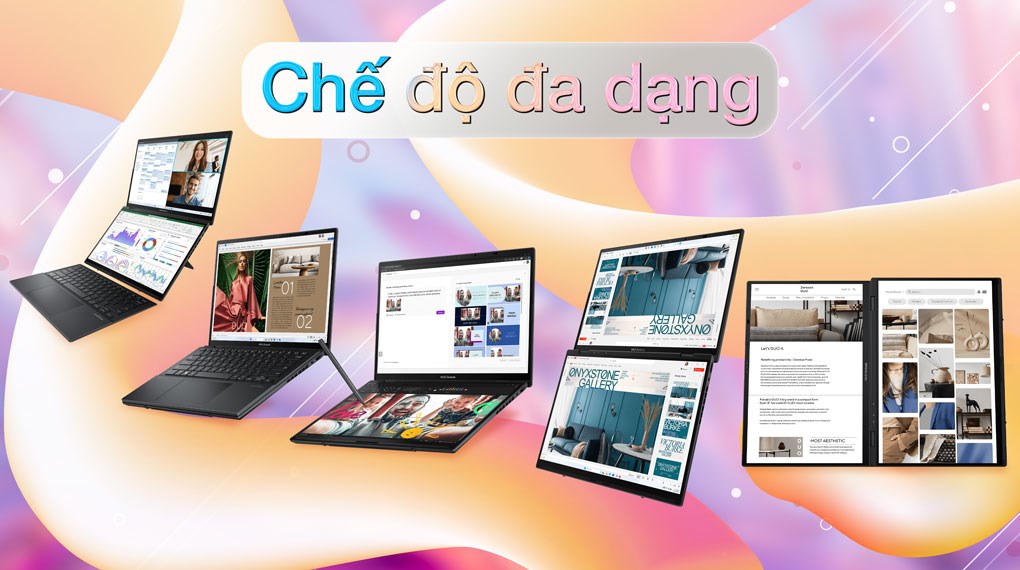 Laptop Asus Zenbook 14 Duo OLED UX8406MA Ultra 7 155H/16GB/512GB/120Hz/Touch/Pen/Túi/Win11 (PZ307W)