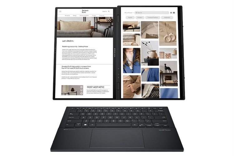 Laptop Asus Zenbook 14 Duo OLED UX8406MA Ultra 7 155H/16GB/512GB/120Hz/Touch/Pen/Túi/Win11 (PZ307W) Màu Xám