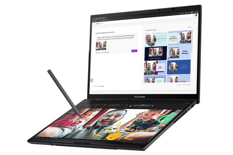 Laptop Asus Zenbook 14 Duo OLED UX8406MA Ultra 7 155H/16GB/512GB/120Hz/Touch/Pen/Túi/Win11 (PZ307W) Màu Xám