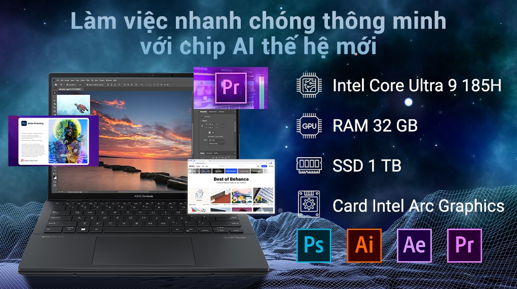 Laptop Asus Zenbook 14 Duo OLED UX8406MA Ultra 9 185H/32GB/1TB/120Hz/Win11 (PZ142W)