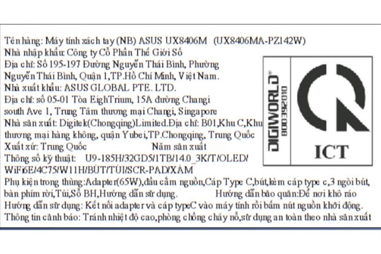 Laptop Asus Zenbook 14 Duo OLED UX8406MA Ultra 9 185H/32GB/1TB/120Hz/Win11 (PZ142W) Màu Xám