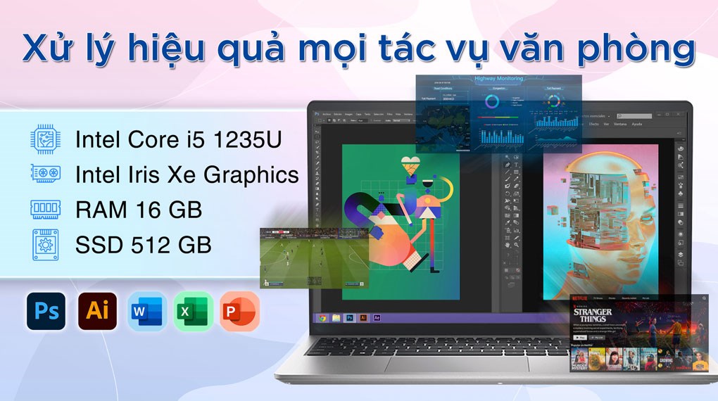 Laptop Dell Inspiron 15 3520 - N5I5052W1 (i5 1235U, 16GB, 512GB, Full HD 120Hz, OfficeHS, Win11)