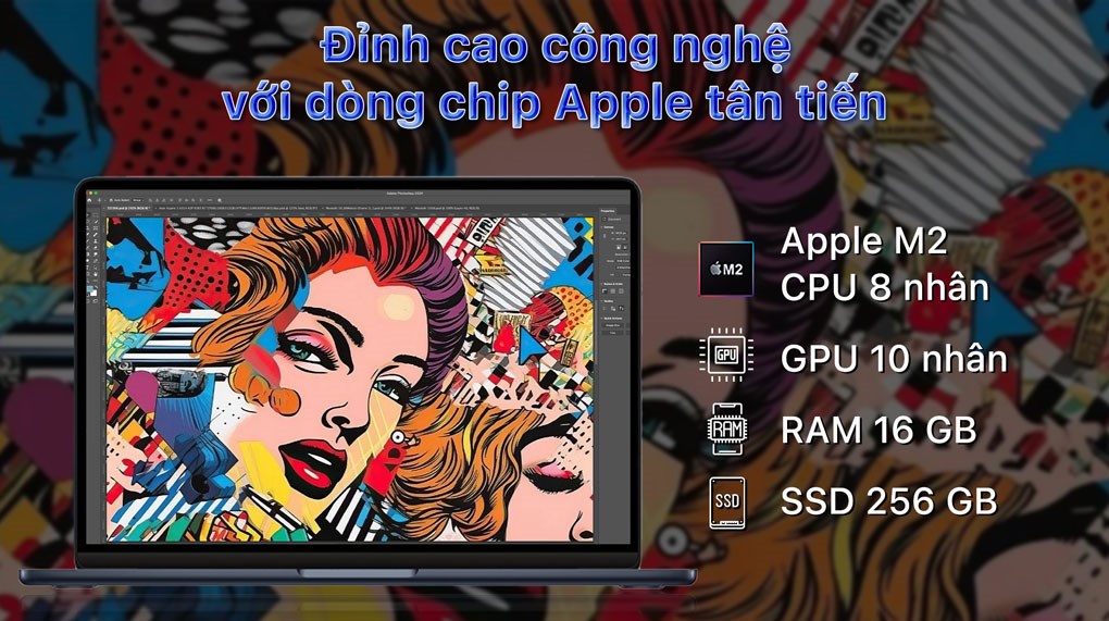 Hình ảnh Laptop Apple MacBook Air 13 inch M2 16GB/256GB/10GPU (Z160)