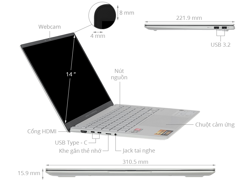 Asus Vivobook S 14 OLED M5406NA R5 7535HS/16GB/512GB/120Hz/Win11 (PP074W)