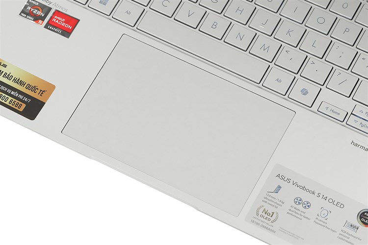 Laptop Asus Vivobook S 14 OLED M5406NA R5 7535HS/16GB/512GB/120Hz/Win11 (PP074W) Màu Bạc