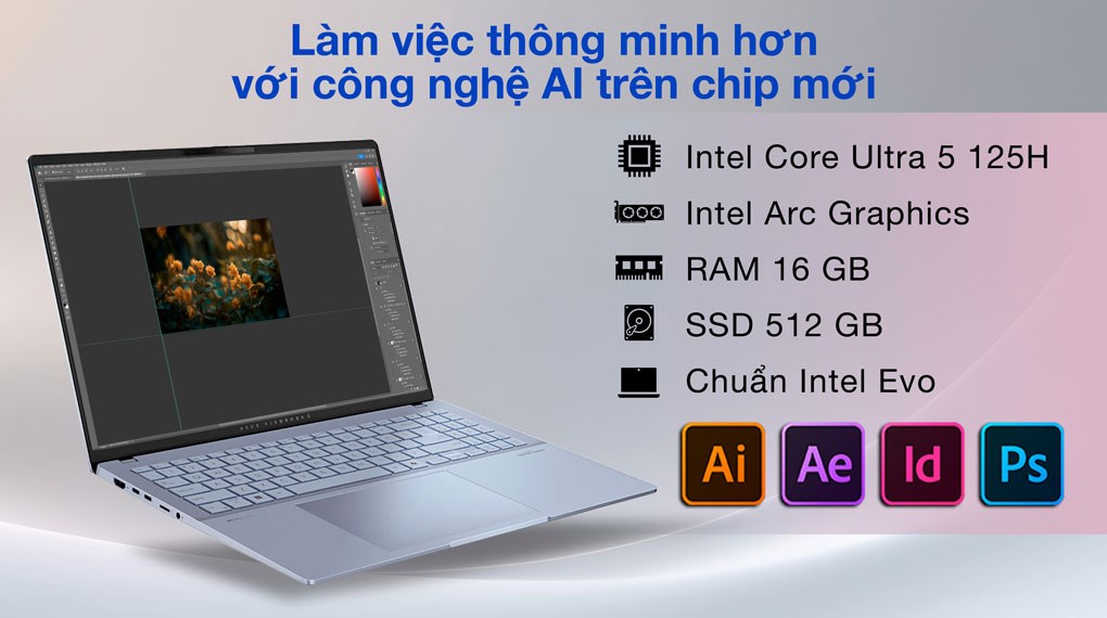 Laptop Asus Vivobook S 16 OLED S5606MA Ultra 5 125H sử dụng hệ điền hành Windows 11, tích hợp công nghệ AI tiên tiến