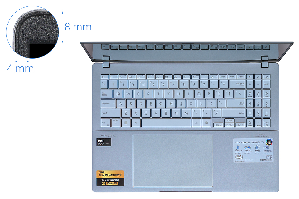 Laptop Asus Vivobook S 16 OLED S5606MA - MX050W (Ultra 5 125H, 16GB, 512GB, 3.2K OLED 120Hz, Win11) Màu Xanh Dương