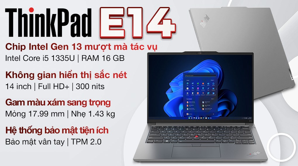Laptop Lenovo ThinkPad E14 G5 i5 1335U/16GB/512GB/Win11 (21JK006BVN)