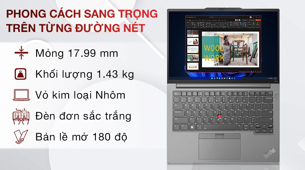 Laptop Lenovo ThinkPad E14 G5 i5 1335U/16GB/512GB/Win11 (21JK006BVN)