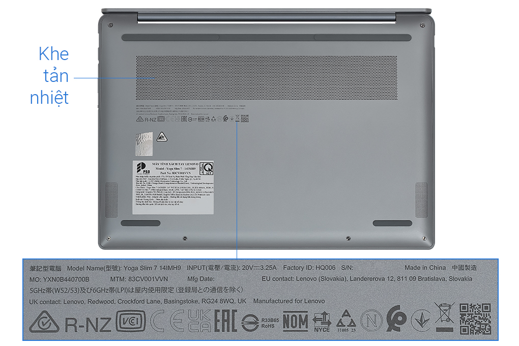 Laptop Lenovo Yoga 7 14IMH9 - 83CV001VVN (Ultra7, 32GB, 1TB, WUXGA OLED, OfficeHS, Win11) Màu Xám