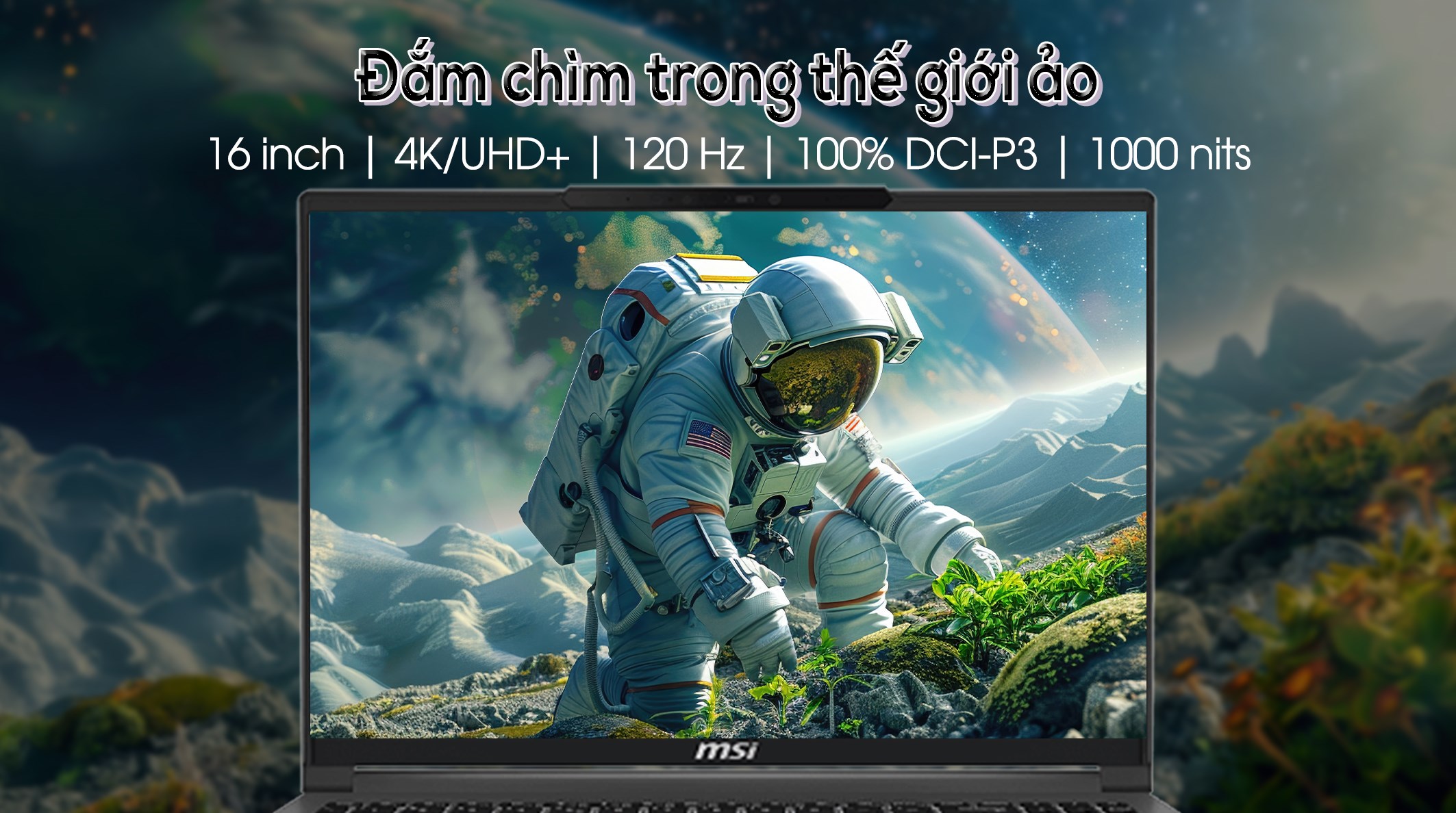 Laptop MSI Creator 16 AI Studio A1VIG Ultra 9 185H/64GB/2TB/16GB RTX4090/120Hz/Balo/Win11 (078VN)