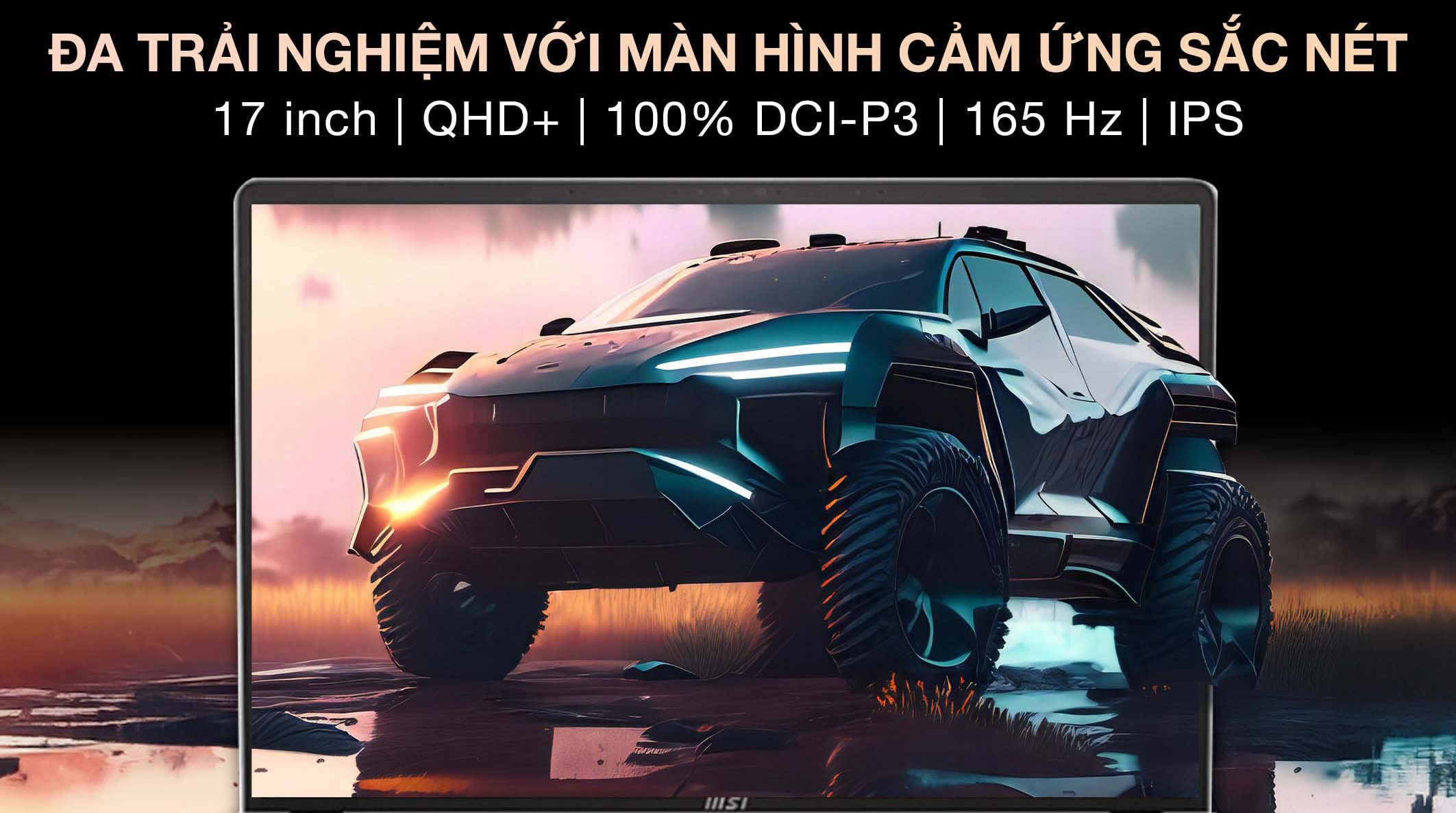 Laptop MSI Creator Z17 HX Studio A14VGT - 272VN (i7 14700HX, 32GB, 2TB, RTX 4070 8GB, QHD+ 165 Hz, Cảm ứng, Win11)