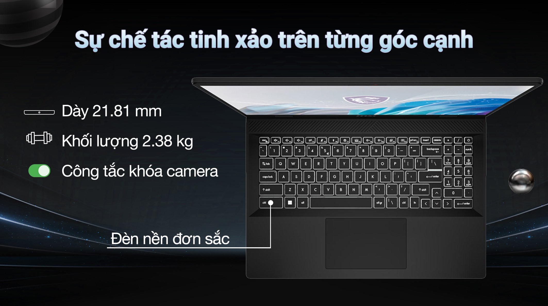 Laptop MSI Creator M16 HX C14VFG - 040VN (i7 14700HX, 32GB, 1TB, RTX 4060 8GB, QHD+ 240Hz, Win11)