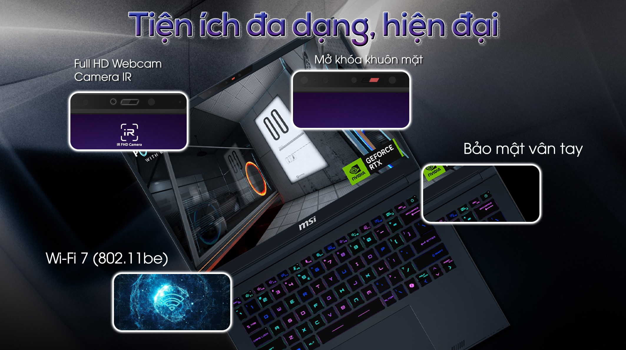 Laptop MSI Gaming Stealth 14 AI Studio A1VFG - 085VN (Ultra 7 155H, 32GB, 1TB, RTX 4060 8GB, 2.8K OLED 120Hz, Win11)