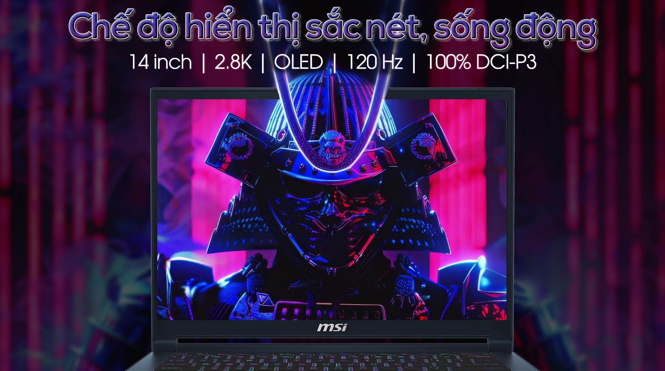 Laptop MSI Gaming Stealth 14 AI Studio A1VFG - 085VN (Ultra 7 155H, 32GB, 1TB, RTX 4060 8GB, 2.8K OLED 120Hz, Win11)