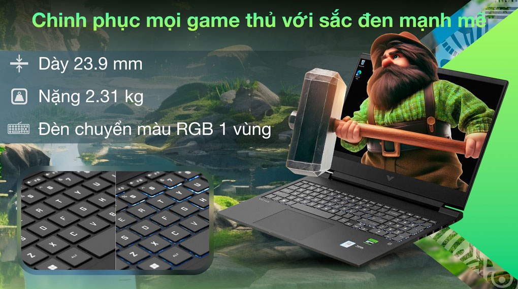 Laptop HP Gaming VICTUS 16 s0078AX - 8C5N7PA (R5 7640HS, 16GB, 512GB, RTX 3050 6GB, Full HD 144Hz, Win11)