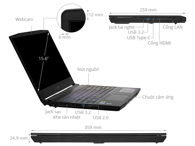 MSI Gaming Katana 15 B13UDXK - 2077VN (i7 13620H, 16GB, 1TB, RTX 3050 6GB, Full HD 144Hz, Win11)