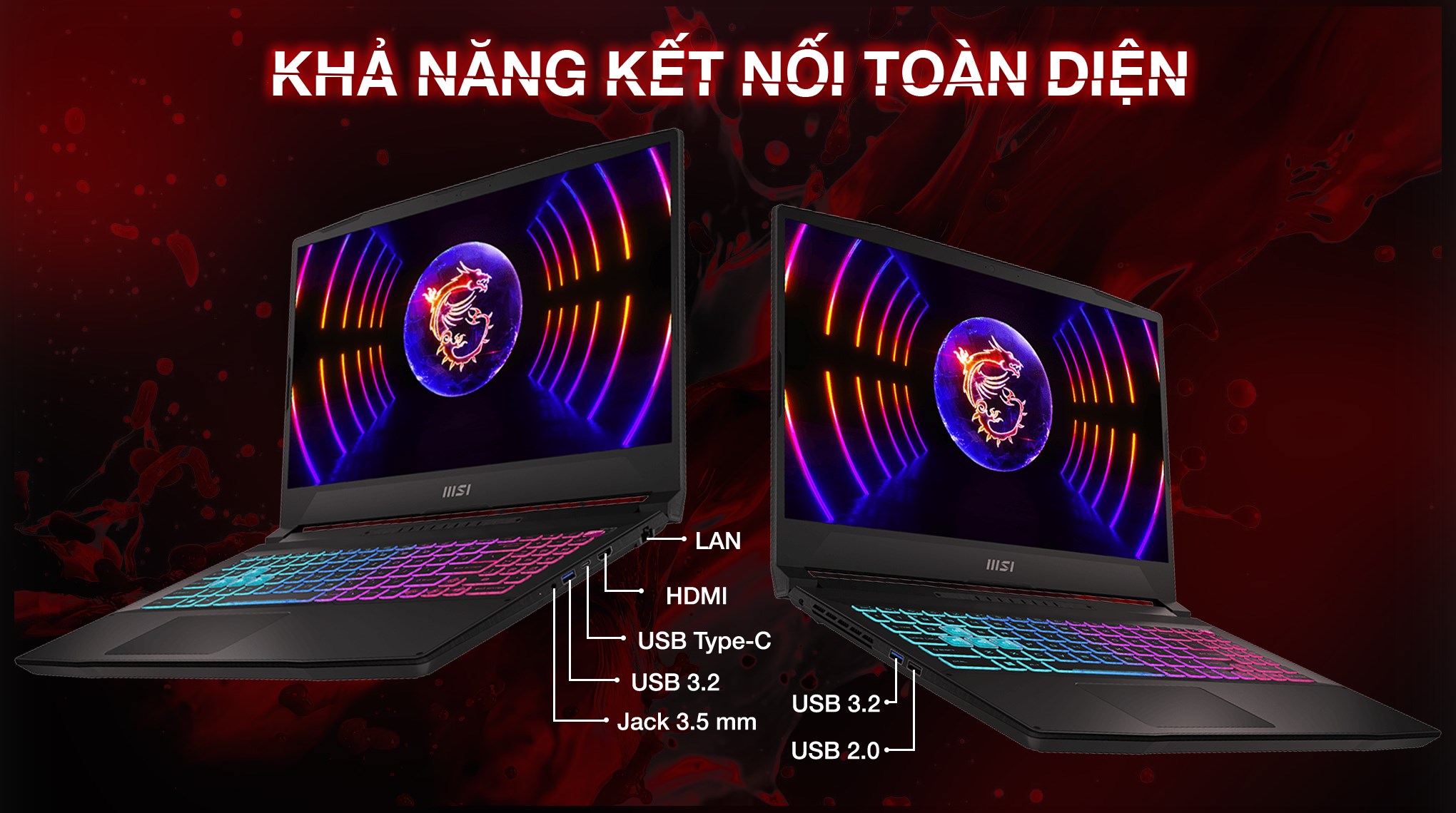 Laptop MSI Gaming Katana 15 B13UDXK - 2077VN (i7 13620H, 16GB, 1TB, RTX 3050 6GB, Full HD 144Hz, Win11)