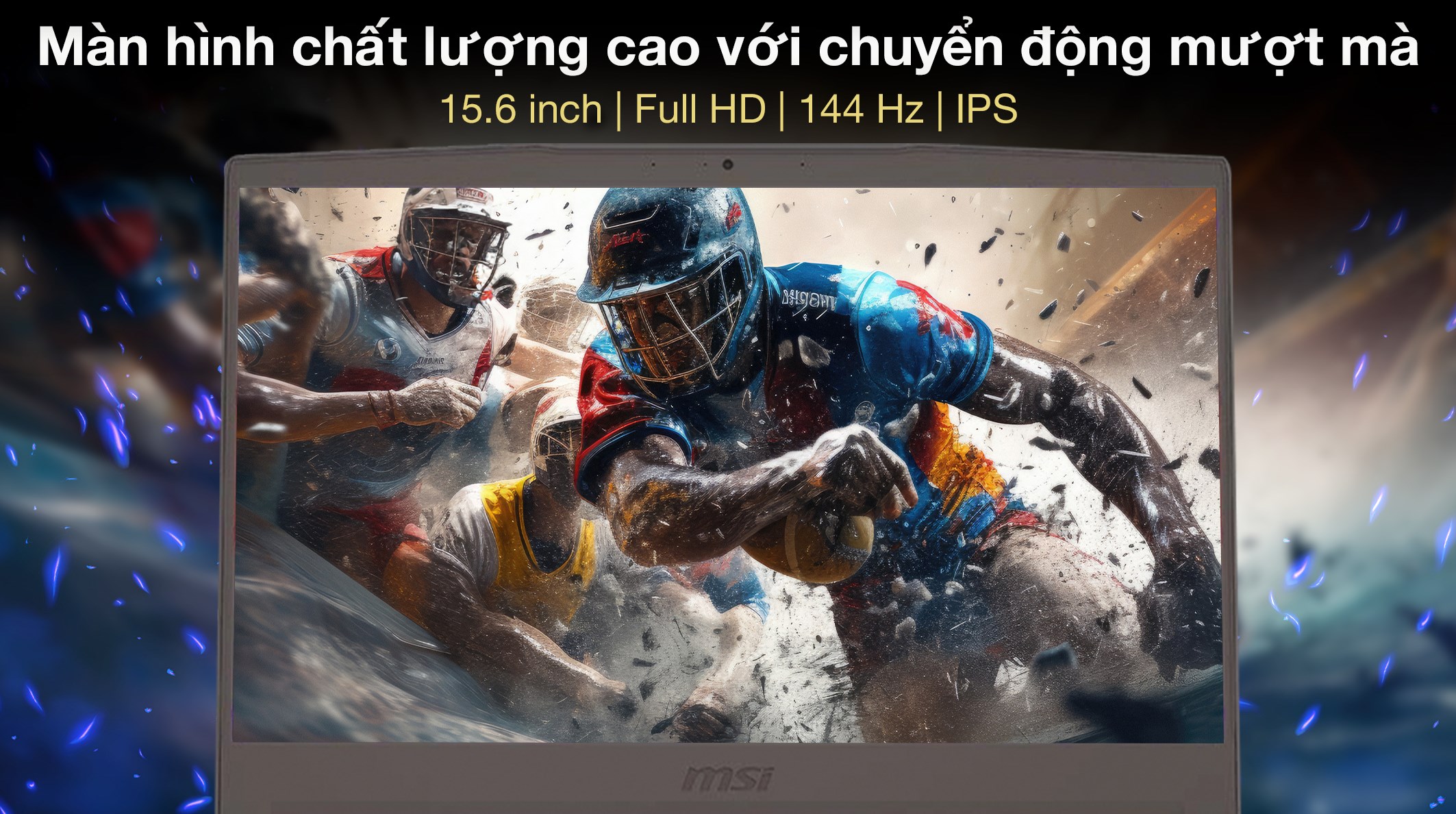 Laptop MSI Gaming Thin 15 B12UCX - 2046VN (i5 12450H, 16GB, 512GB, RTX 2050 4GB, Full HD 144Hz, Win11)