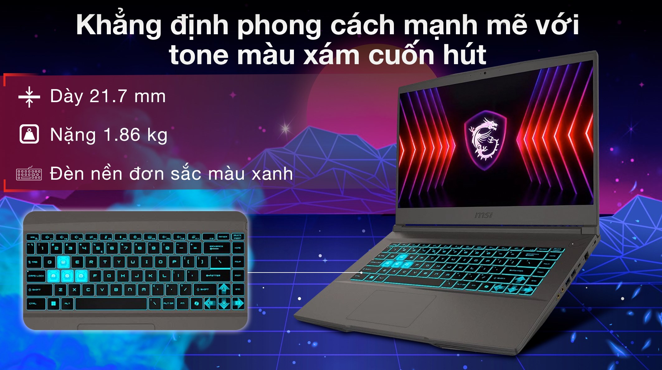 Laptop MSI Gaming Thin A15 B7UCX R5 7535HS/16GB/512GB/4GB RTX2050/144Hz/Balo/Win11 (240VN) - 2