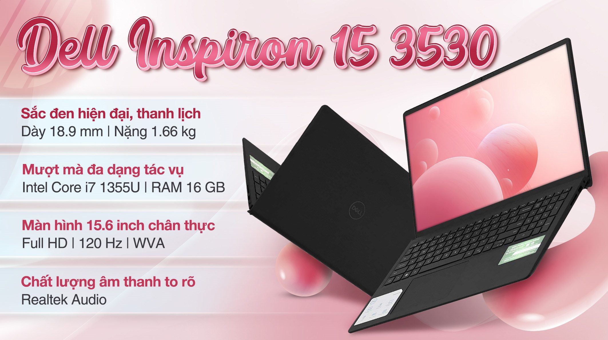 Laptop Dell Inspiron 15 3530 i7 1355U/16GB/512GB/120Hz/OfficeHS/Win11 (71026454)