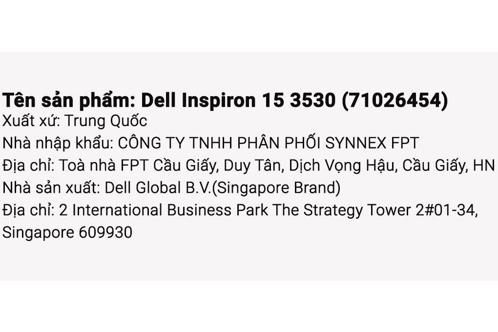 Laptop Dell Inspiron 15 3530 i7 1355U/16GB/512GB/120Hz/OfficeHS/Win11 (71026454) Màu Đen