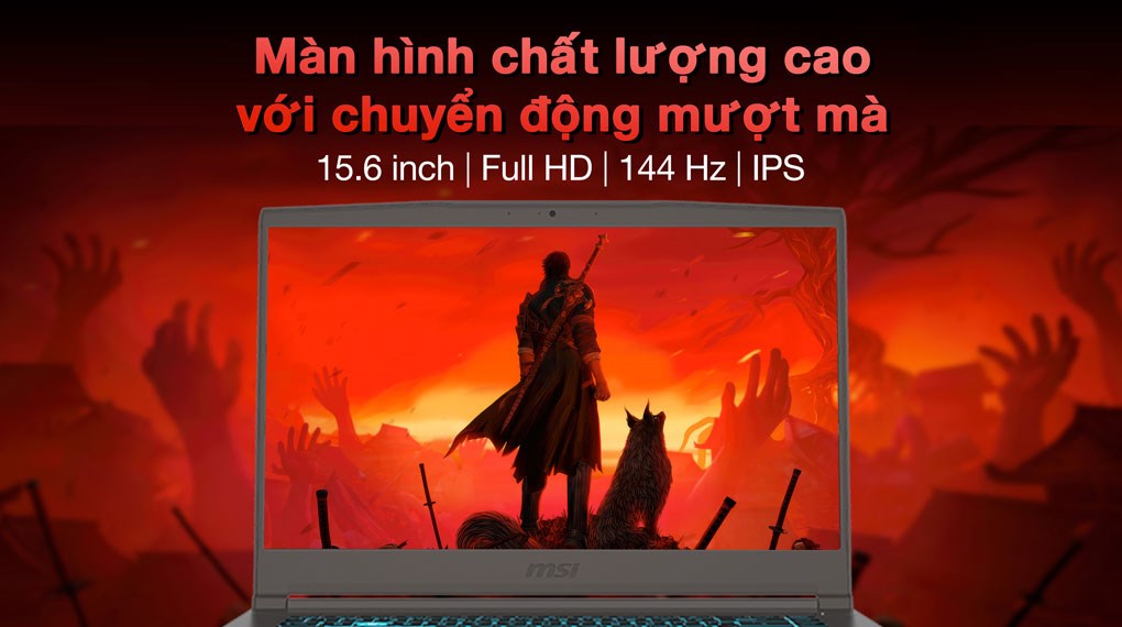 Laptop MSI Gaming Thin 15 B12UC - 2045VN (i5 12450H, 16GB, 512GB, RTX 3050 4GB, Full HD 144Hz, Win11)